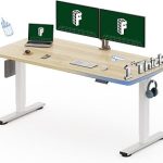 FLEXISPOT 60"x24" Electric Standing Desk White Wood Grain One-Piece Desktop 1" Thick Top Height Adjustable Stable St (New)