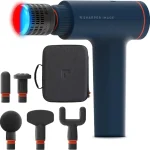 Sharper Image Powerboost Versa Heat &amp Cold Therapy Percussion Massage Gun Deep Tissue Back Massager Quiet Lightweight (New)