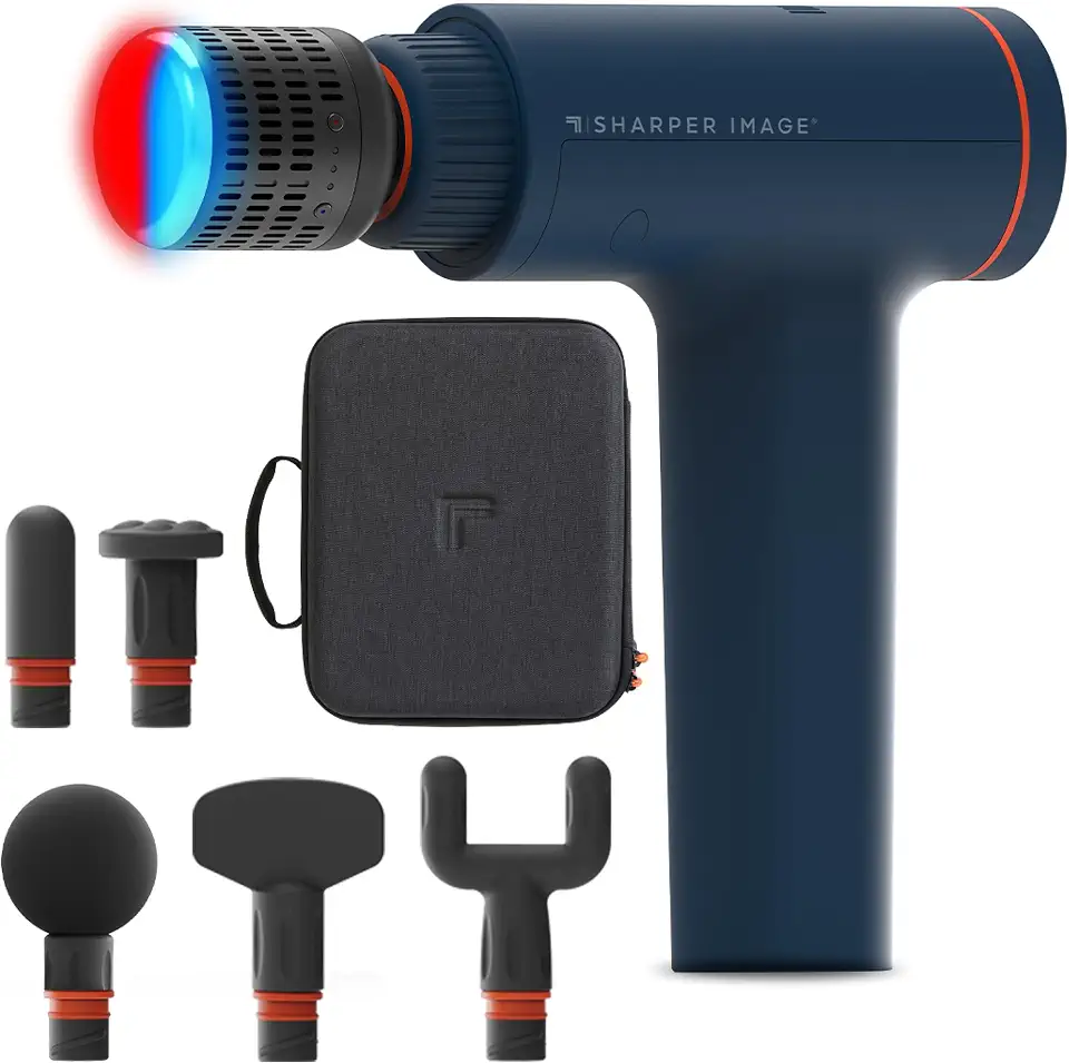 71beozVgtOL._AC_UL960_FMwebp_QL65_ Sharper Image Powerboost Versa Heat & Cold Therapy Percussion Massage Gun Deep Tissue Back Massager Quiet Lightweight (New) - Image 1