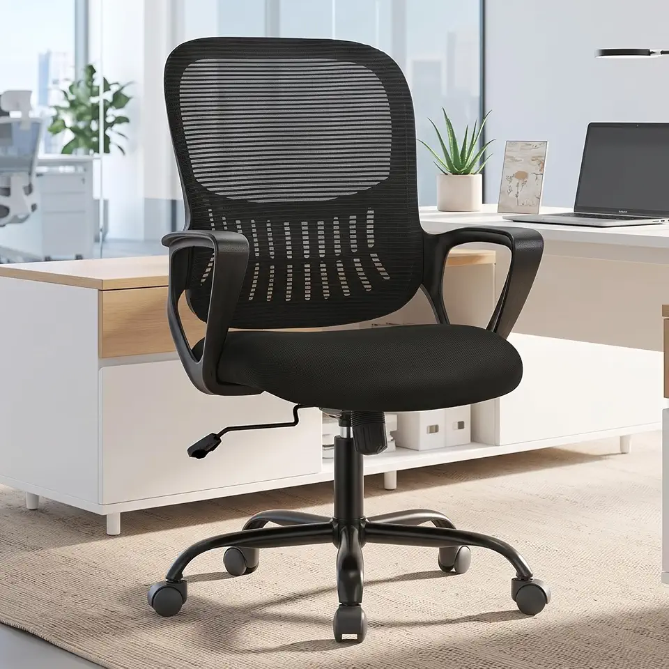 71bqWJlyVJL._AC_UL960_FMwebp_QL65_ OLIXIS Home Office Chair Mesh Desk Chair Ergonomic Lumbar Support Mid Back Computer Ergonomic Height Adjustable Swive (New) - Image 1