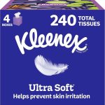 Kleenex Ultra Soft Facial Tissues 4 Cube Boxes 60 Tissues per Box (New)