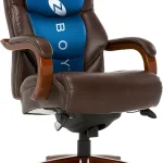 La-Z-Boy Big and Tall Executive Office Chair Lumbar Support Leather Chair Delano Wood Arms Base 350lb Capacity Home O (New)
