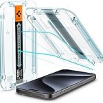 Spigen GlasTR EZ FIT Tempered Glass Screen Protector for iPhone 15 Pro 9H+ Tempered glass Scratch resistance Auto-alig (New)