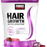 Force Factor Hair Growth Accelerator Soft Chews with Lustriva Hair Growth Vitamins for Women &amp Men with Clinically Studi (New)