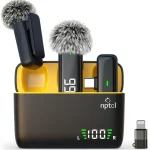 NPTCL Wireless Lavalier Microphone for iPhone iPad Android Mini USB C Mic 24H Charging Case Digital Charge Display No (New)