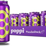 Poppi Prebiotic Soda Grape 12 Oz 12 Pack Prebiotic Soda Sparkling Water &amp Fruit Juice 5g Sugar (New)
