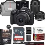 Canon EOS R50 Mirrorless Camera with 2 Lens Kit 18-45mm + 55-210mm Bundle 5811C022 Body Double Zoom Lenses Kit with Me (New)