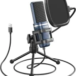 TONOR Podcast Microphone USB Computer Mic Cardioid Condenser PC Microfono Tripod Stand Set with Pop Filter for Podcas (New)