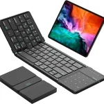 Nillkin Foldable Bluetooth Keyboard with Touchpad &amp Number Pad Portable Bluetooth Keyboard with Full Size Keys Pocket-Si (New)