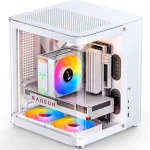 JONSBO TK-1 White Micro ATX Mini Tower Computer CASE Hyperboloid Glass Design Separated Cabinet Structure Al Alloy Shel (New)
