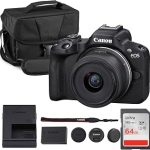 Canon EOS R50 Mirrorless Camera with 18-45mm Lens 5811C012 Bundle For Photography Video APS-C Mirrorless Camera (New)
