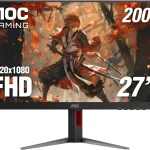 AOC 27&quot Gaming Monitor FHD 200Hz IPS NVIDIA G-SYNC Compatble 03ms 27G4H 1920x1080 Computer Monitor LED HDR 10 Audio (New)