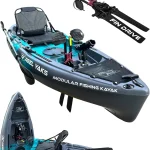 Reel Yaks Raptor Modular Fishing Kayak 95ft 380 lbs Capacity Cyan Gray Pedal Kayaks for Adults &amp Youth Sit on Top (New)