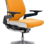 Steelcase Gesture Office Chair Carpet Floors Tangerine Orange Ergonomic Work Chair with Wheels for Carpet Comfortable (New)