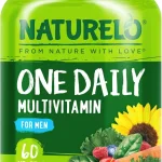 NATURELO Multivitamin for Men - One Daily 60 Vegetarian Capsules Vitamins minerals &amp organic whole foods non-GMO (New)