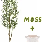 Waipfaru 6FT Artificial Olive Tree Indoor Tall Faux with Planter &amp Basket Large Fake Olive Silk Trees Realistic Olive Pl (New)