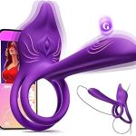 MOOLIGIRL Vibrating Cock Ring Couples Toys Dual Ring Fox-Shaped Clitoral Stimulator 4.6in G Spot Vi (New)