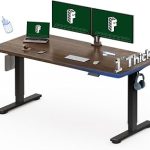 FLEXISPOT 60"x24" Electric Standing Desk Black Walnut One-Piece Desktop 1" Thick Top Height Adjustable Stable Steel (New)