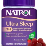 Natrol Ultra Sleep 3-in-1 5mg Melatonin GABA &amp Botanicals 50 Gummies Improve Sleep Quality Wake Up Rested &amp Refreshe (New)