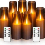 kakoya Flameless LED Candles Upgraded Realistic Flickering Flame7Pcs Battery Operated Candles with Remote TimersLED Pill (New)