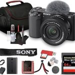 Sony ZV-E10 Mirrorless Camera with 16-50mm Lens Tripod Black Bundle For Photography Video APS-C Sensor Compact (New)