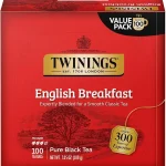 Twinings English Breakfast Black Tea Individually Wrapped Bags 100 Count Pack of 1 Smooth Flavourful and Robust Caf (New)