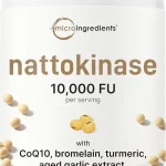 Micro Ingredients Nattokinase 10000 FU Per Serving 240 Veggie Capsules Natural Natto Enzyme with CoQ10 Turmeric Aged (New)