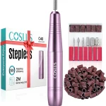 COSLUS C40 Electric Nail Drill Professional Precise Speed Dial Purple Nail File Machine for Acrylic Gel Dip Powder Rem (New)