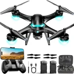 Drone with 1080P Camera Remote Control Quadcopter with Gesture Selfie Altitude Hold One Key Start 3D Flips 2 Batterie (New)