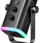 FIFINE AmpliGame AM8 USB/XLR Dynamic Microphone for Gaming Streaming Podcast Mic with RGB Light Mute Button Headphones (New)