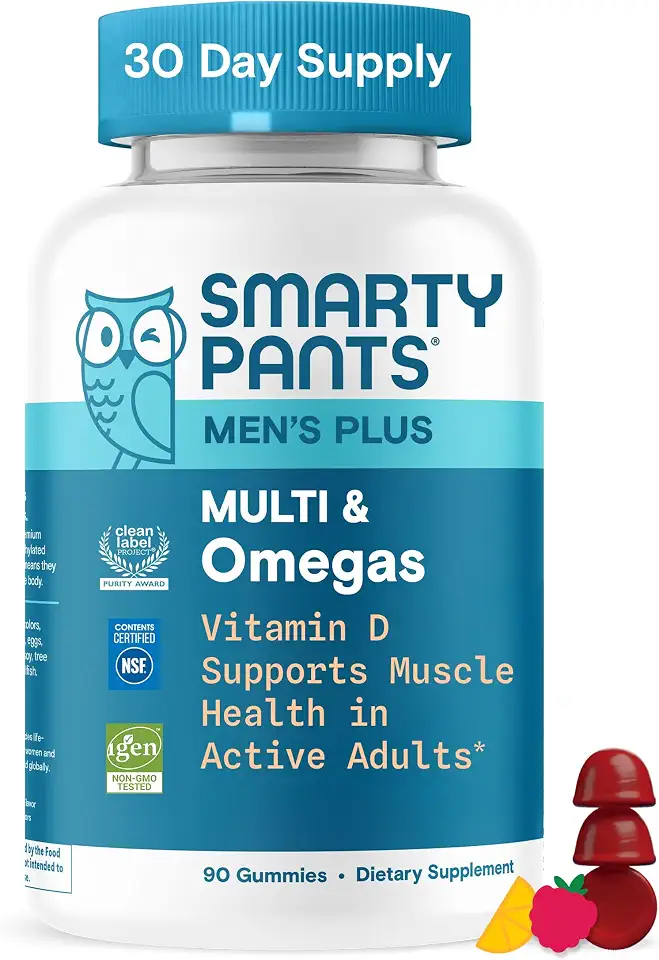 71l0TBApr6L._AC_UL960_FMwebp_QL65_ SmartyPants Men's Multivitamin Gummies Vitamin D & C Omega 3 Zinc 90 Ct Methylfolate Vitamin B12 B6 A K 30 Day (New) - Image 1