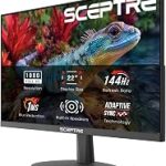 Sceptre New 22-Inch Gaming Monitor FHD 1080p Up to 144Hz HDMI DisplayPort Built-in Speakers Machine Black E225W-FW1 (New)