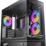 Antec C2M ARGB Micro ATX PC Case 3 PWM ARGB Fans Included Black 3 ARGB PWM Fans Compact Design Panoramic Tempered G (New)