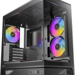 Antec C2M ARGB Micro ATX PC Case 3 PWM ARGB Fans Included Black 3 ARGB PWM Fans Compact Design Panoramic Tempered G (New)