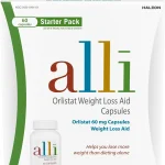 alli Weight Loss Supplement Orlistat 60 mg Capsules 60 Count Starter Pack FDA Approved Non Prescription Weight Loss Ai (New)