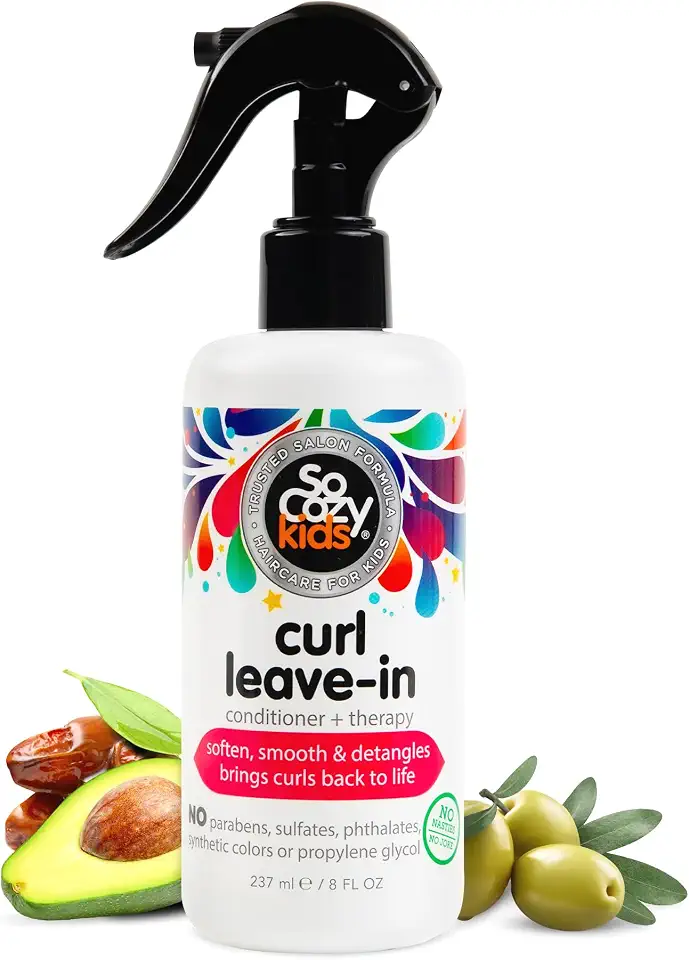 71nRrNfbgQL._AC_UL960_FMwebp_QL65_ SO COZY Kids Curl Leave In Conditioner Therapy Spray 8 Fl Oz Helps Detangle Soften & Smooth Curls with Keratin Vita (New) - Image 1