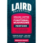 Laird Superfood Peruvian Medium Roast Coffee with Functional Mushrooms Certified Organic Peruvian Ground Coffee Beans Gl (New)