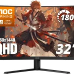 AOC 32 Inch Curved Gaming Monitor 2K QHD 180Hz VA 05ms HDR CQ32G4VE 2560Ã—1440 Computer Monitor Adaptive-Sync DP 14 (New)