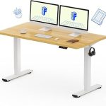 FLEXISPOT EN1 55"x28" One-Piece Standing Desk Maple 1" Thick Seamless Desktop 176 LBS Capacity Home Office Use 4 Mem (New)