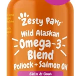 Zesty Paws Salmon Oil for Dogs &amp Cats - Omega 3 for Dogs 85oz Fish Oil for Dogs and Cats - Omega-3 Blend Pollock Salm (New)