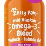 Zesty Paws Salmon Oil for Dogs &amp Cats - Omega 3 for Dogs 85oz Fish Oil for Dogs and Cats - Omega-3 Blend Pollock Salm (New)