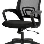 BestOffice Ergonomic Office Chair Mid-Back Swivel Desk Chair Dark Black with Lumbar Support Adjustable Height &amp Bre (New)