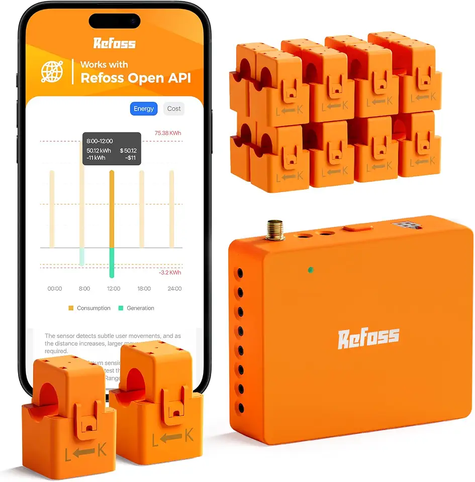 71q-KusQCzL._AC_UL960_FMwebp_QL65_ Refoss Smart Home Energy Monitor with 16 60A Circuit Sensor Local Control Real-Time Power Usage Monitor with Native Ope (New) - Image 1
