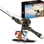 BYTLK Fishing Rod Building Block Set 589 Pcs STEM Hobby Decor Model Toy Realistic curved rod for play and display Eleg (New)