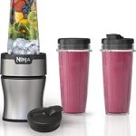 Ninja Nutri-Plus Personal Blender 900PW 3 20oz Cups Silver BN301 900-peak-watt push-to-blend motor for smoothies & (New)