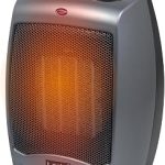 Lasko 9" Tabletop Ceramic Space Heater with Thermostat Dark Gray 754201 1500W Tip Switch 2 Heat Settings 1 Fan Mo (New)