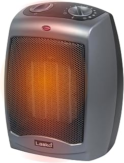 71qSbSRYPdL._AC_UL320_ Lasko 9" Tabletop Ceramic Space Heater with Thermostat Dark Gray 754201 1500W Tip Switch 2 Heat Settings 1 Fan Mo (New) - Image 1