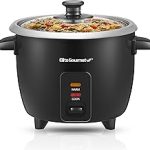 Elite Gourmet ERC003BX Rice Cooker Keep Warm Black 6 Cups Cooked 3 Cups Uncooked Also Makes Soups Stews Grains an (New)