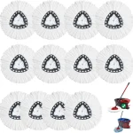 12 Pack Spin Mop Replacement Heads100% Microfiber Mop HeadDeep Cleaning Mop Heads Replacements Compatible with Cedar3 (New)