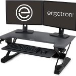 Ergotron WorkFit-TL Standing Desk Converter Dual Monitor Sit Stand Desk Riser for Tabletops 37.5 Inch Width Black (New)